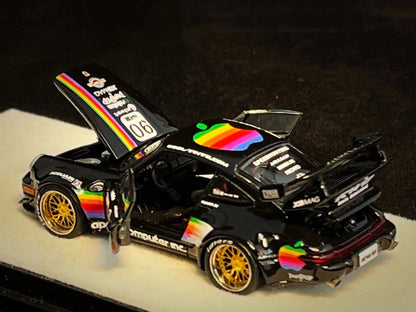 PGM 1:64 Porsche RWB 964 Black Apple Livery (Preorder)