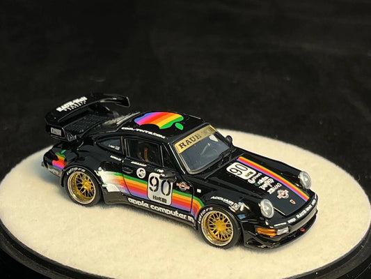 PGM 1:64 Porsche RWB 964 Black Apple Livery (Preorder)