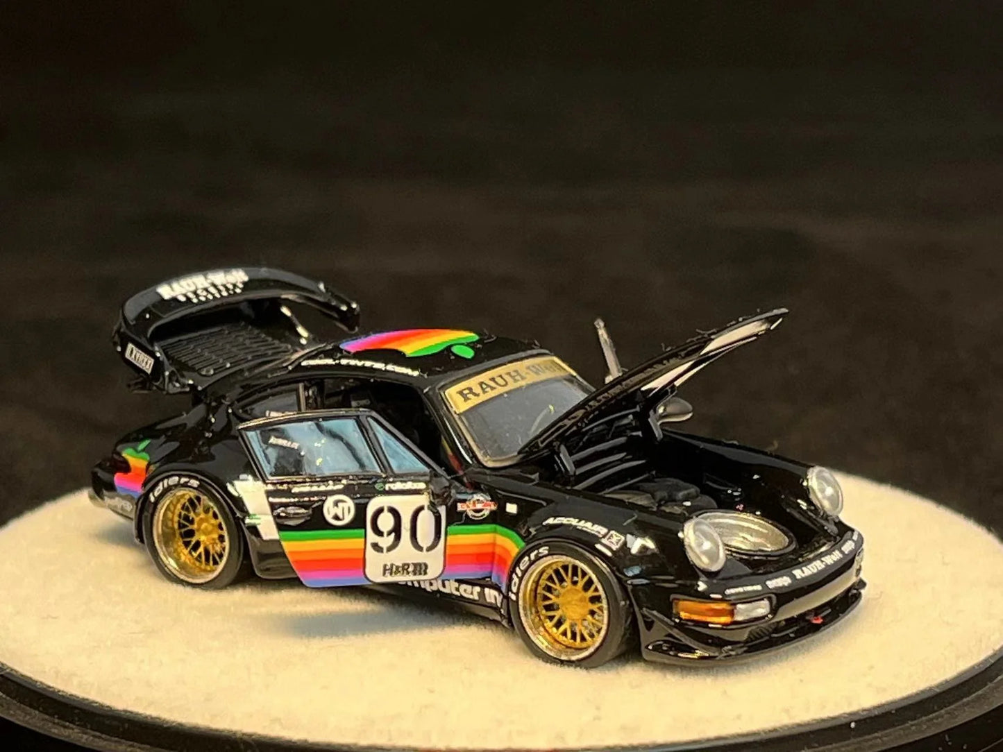 PGM 1:64 Porsche RWB 964 Black Apple Livery (Preorder)