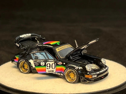 PGM 1:64 Porsche RWB 964 Black Apple Livery (Preorder)