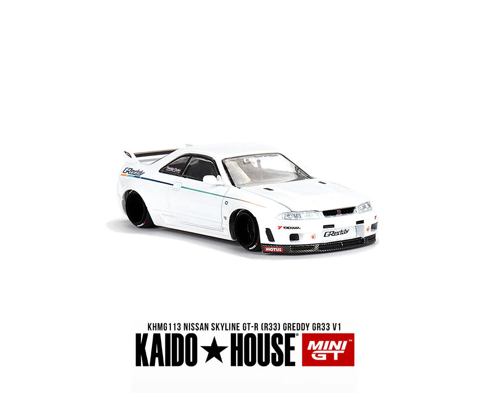 Kaido House x Mini GT 1:64 Nissan Skyline GT-R (R33) Greddy GR33 V1