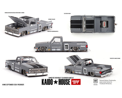 Kaido House x Mini GT 1:64 Chevrolet Silverado Kaido V2 – Grey (Preorder)