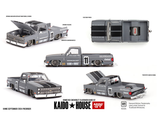 Kaido House x Mini GT 1:64 Chevrolet Silverado Kaido V2 – Grey (Preorder)