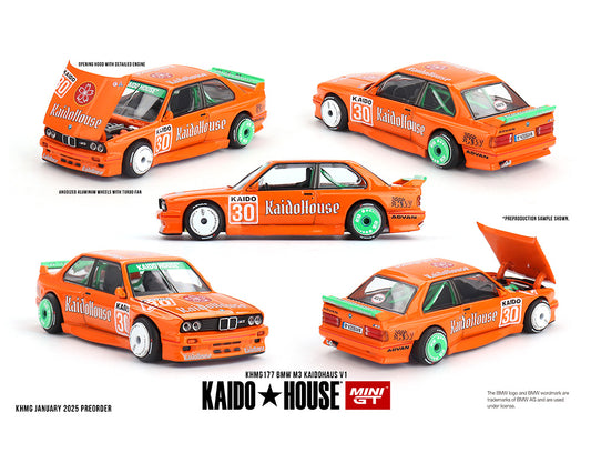 Kaido House x Mini GT 1:64 BMW M3 KAIDOHAUS V1 – Orange KHMG177 (Preorder)