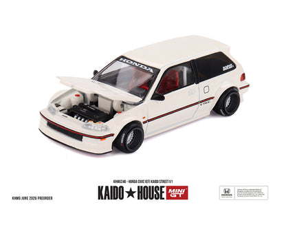 Model car of a Honda Civic Type R on a white background with Kaido House branding.