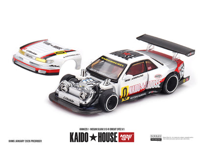 Model car with open hood on a white background, featuring Kaido House branding.