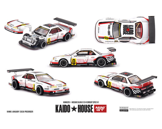 Model cars with Kaido House branding on a white background