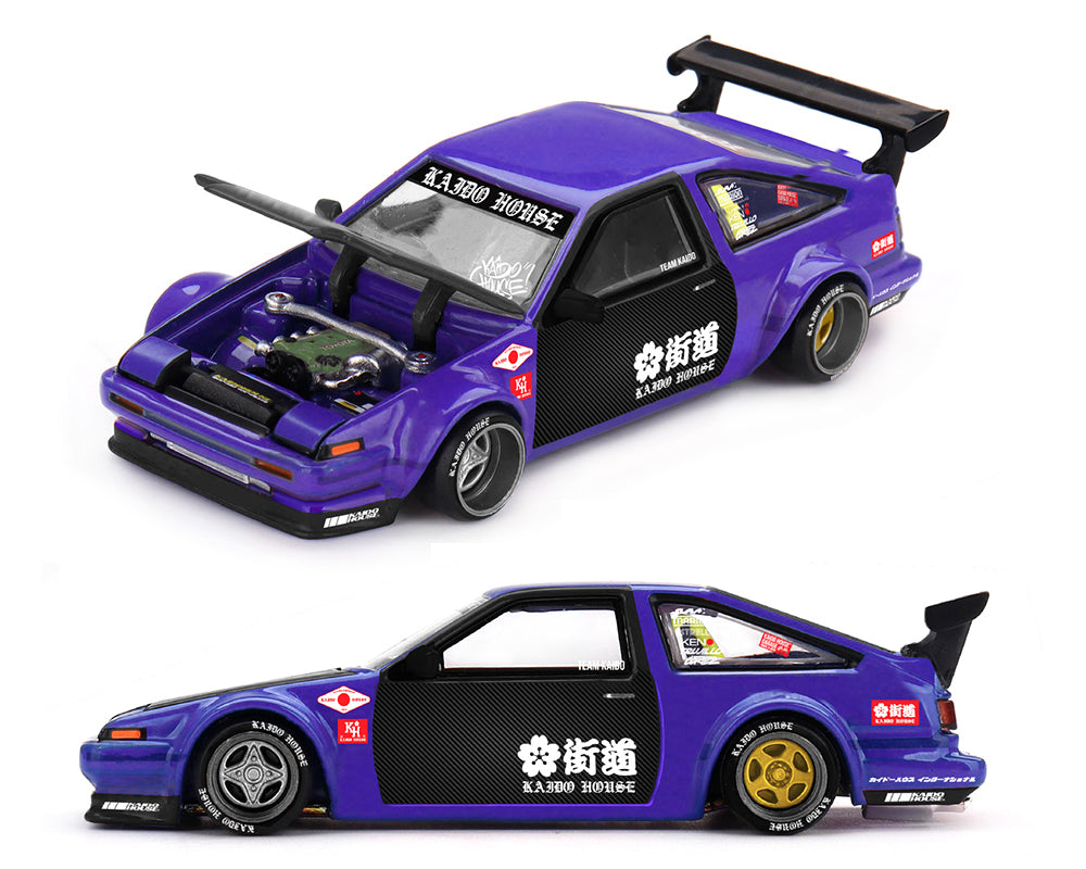 Kaido House x Mini GT 1:64 Toyota AE86 Sprinter Trueno TOUGE V1- Blue KHMG254