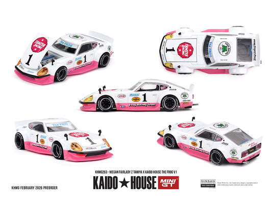 Collection of model cars with a prominent 'Kaido House' logo on a white background