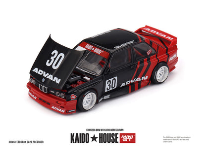 Model car with black and red design on a white background, featuring the Kaido House brand.