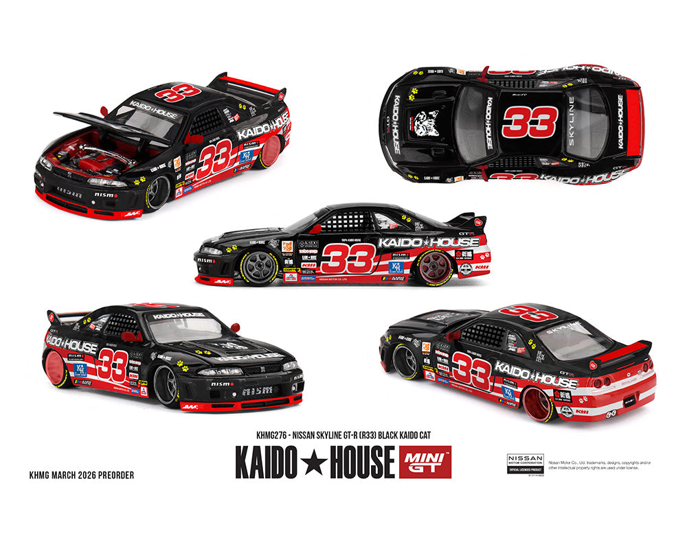 Five views of a model car with Kaido House branding on a white background