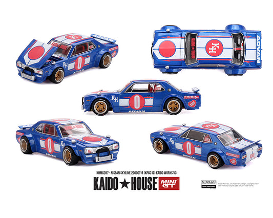 Collection of model cars with Kaido House branding on a white background