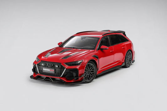 Red Audi RS6 Avant on a gray background