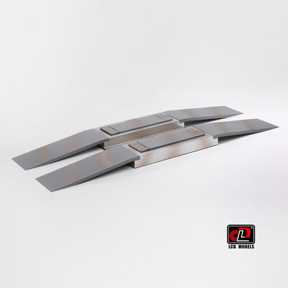 Metallic object with a hinge on a white background, featuring the LEO Models logo.