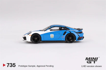 Mini GT 1:64 Porsche 911 Turbo S Safety Car 2023 IMSA Daytona 24 Hours – Blue