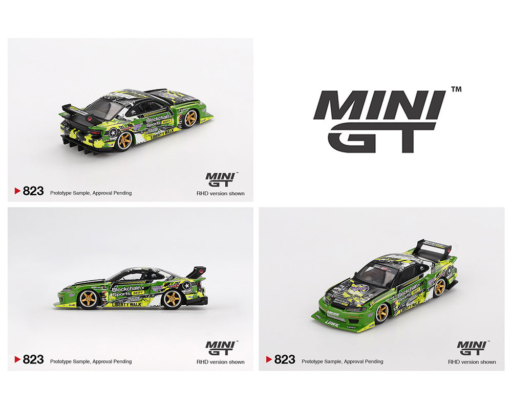 (Preorder) Mini GT 1:64 Nissan LB-Super Silhouette S15 SILVIA #555 V2 2024 – Green – Formula Drift Japan MGT00823-BL