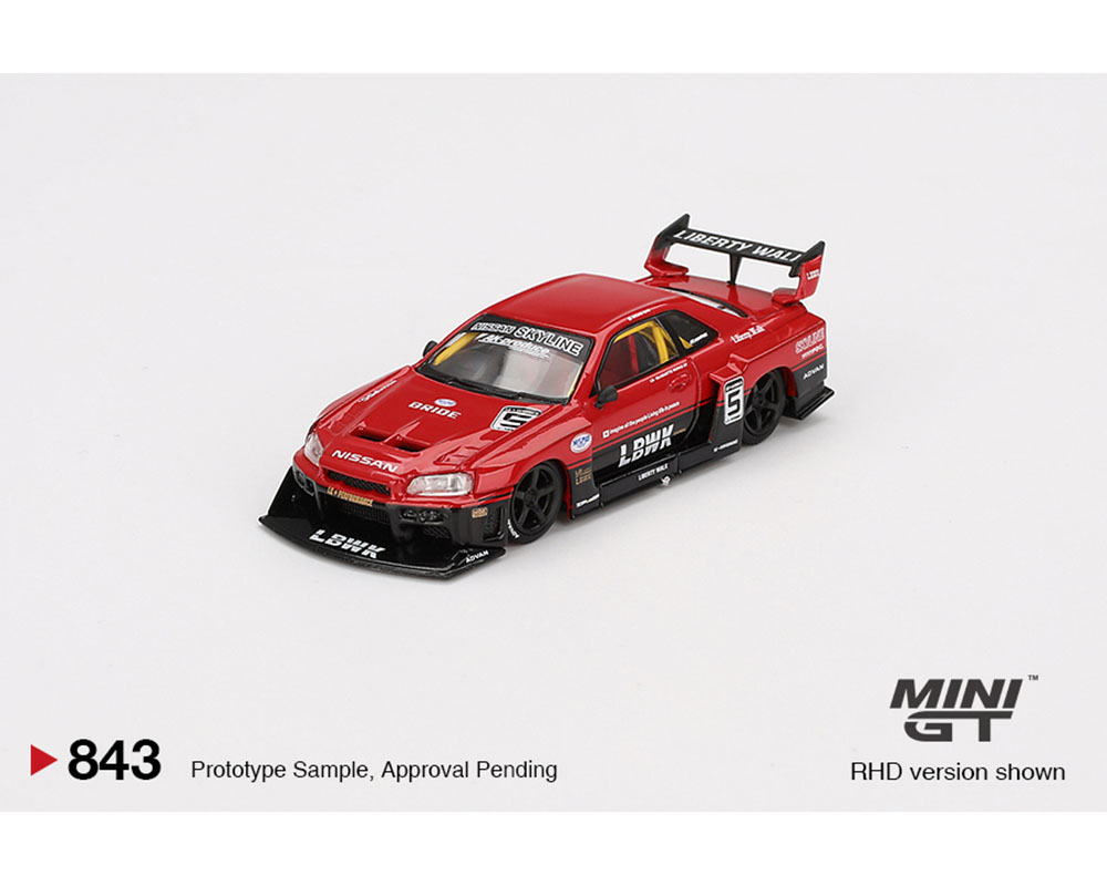 Mini GT 1:64 Nissan LB-ER34 Super Silhouette SKYLINE – Red/Black – Limited Edition MGT00843-BL