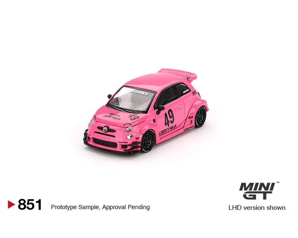 Mini GT 1:64 ABARTH 595 LB-WORKS x Abas Works – Pink (Preorder)