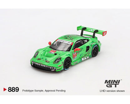 Mini GT 1:64 Porsche 911 GT3 R #77 AO Racing 2024 IMSA Daytona 24 Hrs GTD Pro 2nd Place MGT00889-BL
