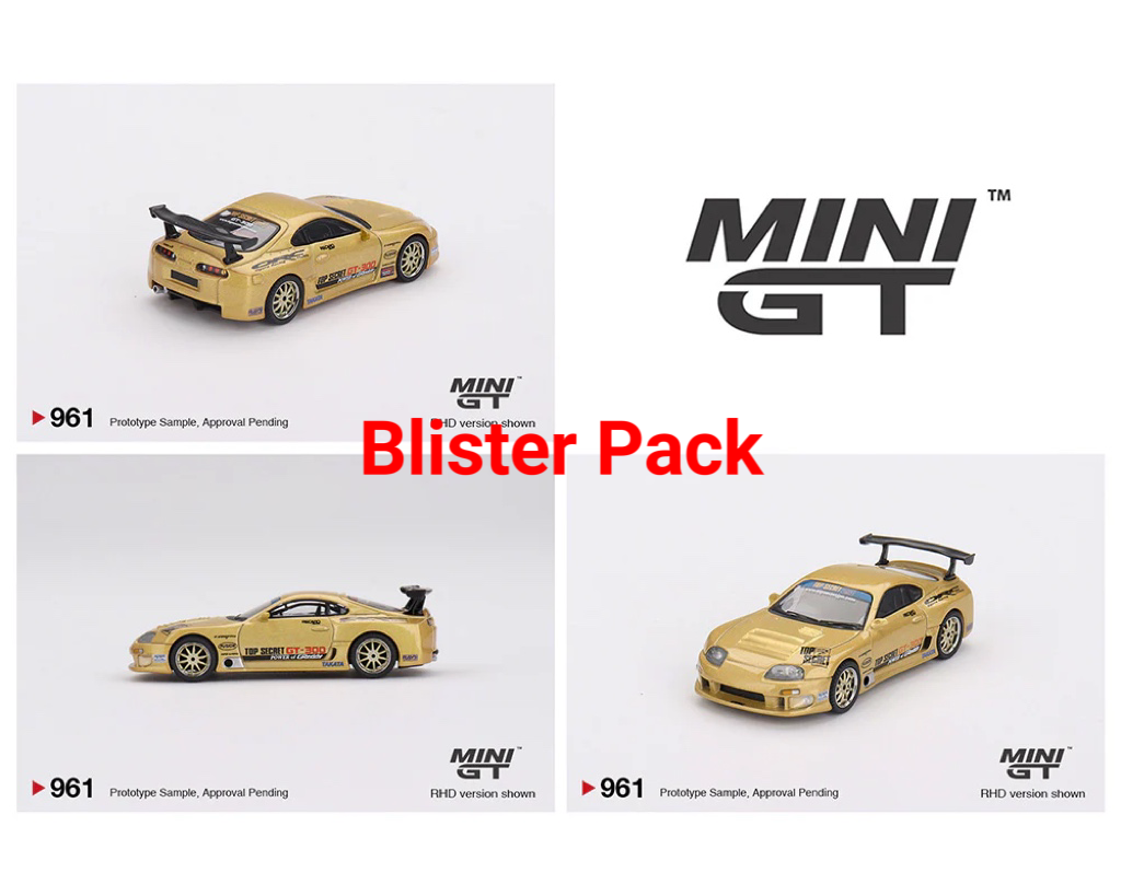 MiniGT 1/64 Toyota Supra (A80) Top Secret GT-300 – Top Secret Gold MGT00961-BL Diecast car model for collecitble