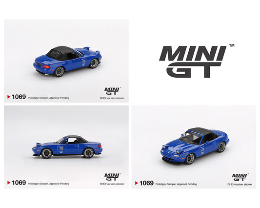 (Preorder) Mini GT 1:64 Mazda Miata MX-5 (NA) Tuned Version – Dark Blue MGT01069-BL