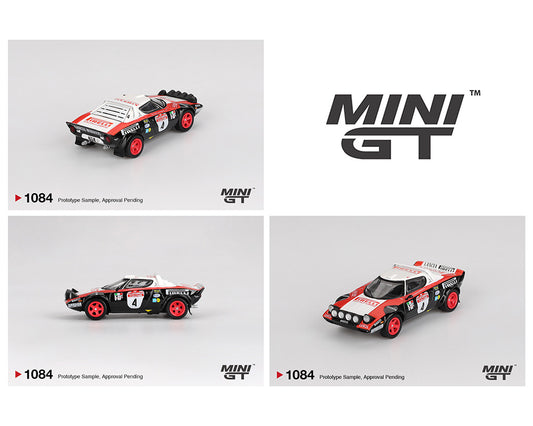 (Preorder) Mini GT 1:64 Lancia Stratos HF #4 1978 Rally Sanremo Winner MGT01084-BL