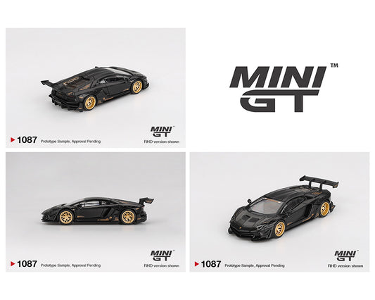 (Preorder) Mini GT 1:64 LB-WORKS Lamborghini Aventador Limited Edition – Matte Black MGT01087-BL