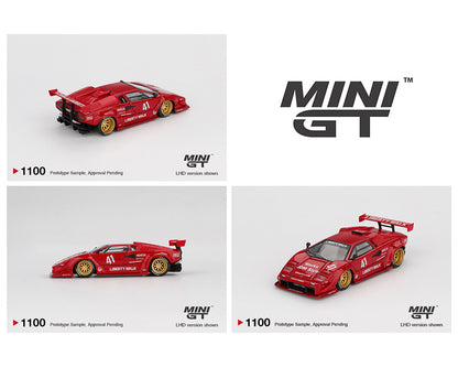 MiniGT 1:64 Lamborghini Countach LB-WORKS – Red MGT01100-BL Diecast car model for collectible