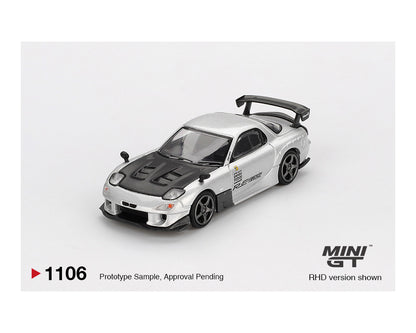 (Preorder) Mini GT 1:64 Mazda RX-7 RE-Amemiya – Silver Metallic MGT01106-BL