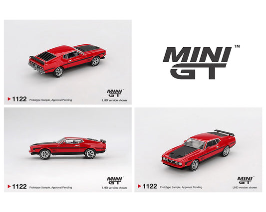 (Preorder) Mini GT 1:64 Ford Mustang Mach1 1971 – Race Red MGT01122-BL