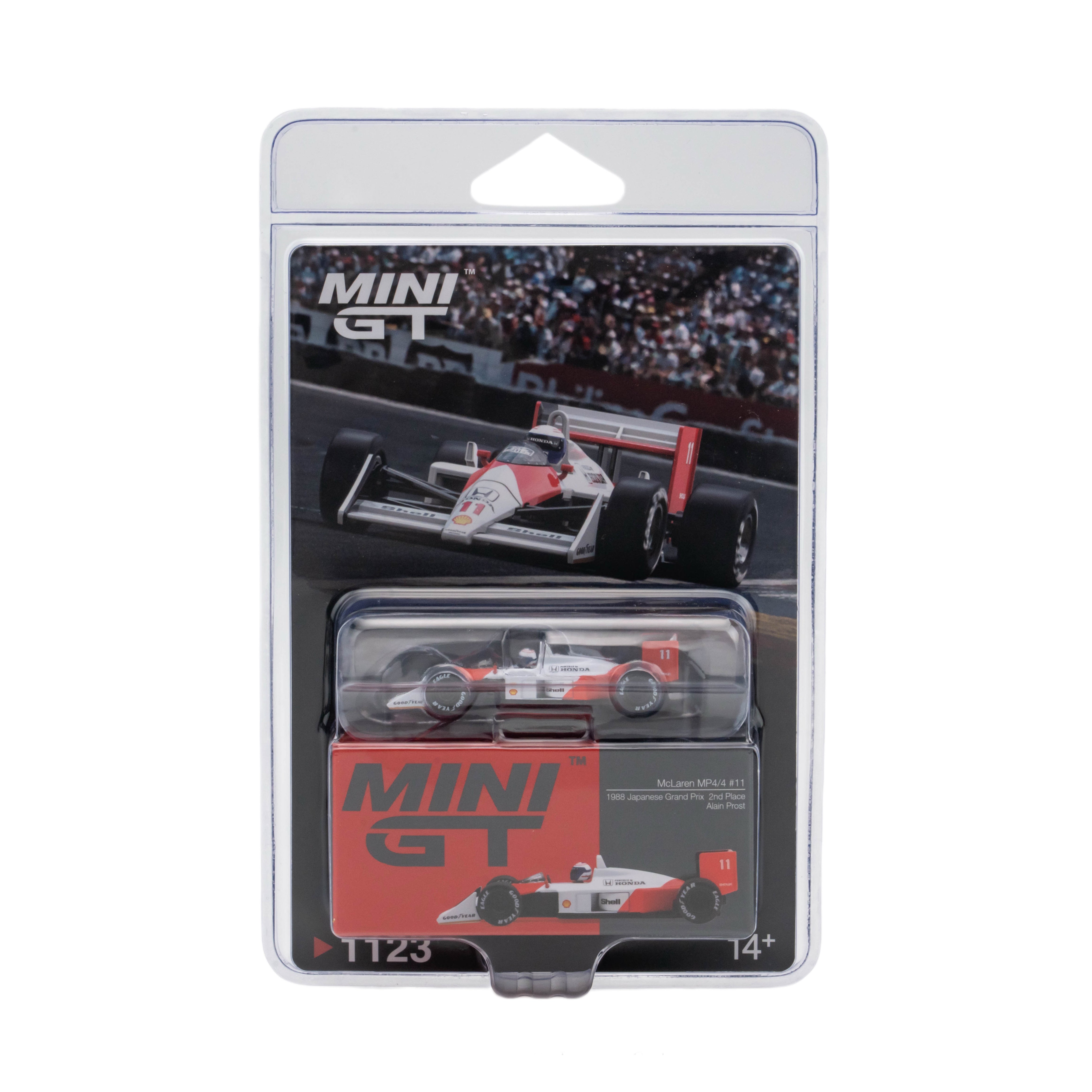 Mini GT 1:64 McLaren MP4/4 #11 Alain Prost 1988 Japanese Grand