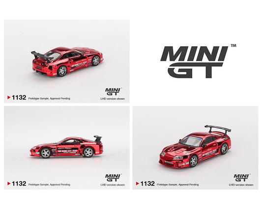 (Preorder) Mini GT 1:64 Toyota Supra (A80) Top Secret GT-300 Top Secret – Red Chrome- Limited Edition MGT01132-BL