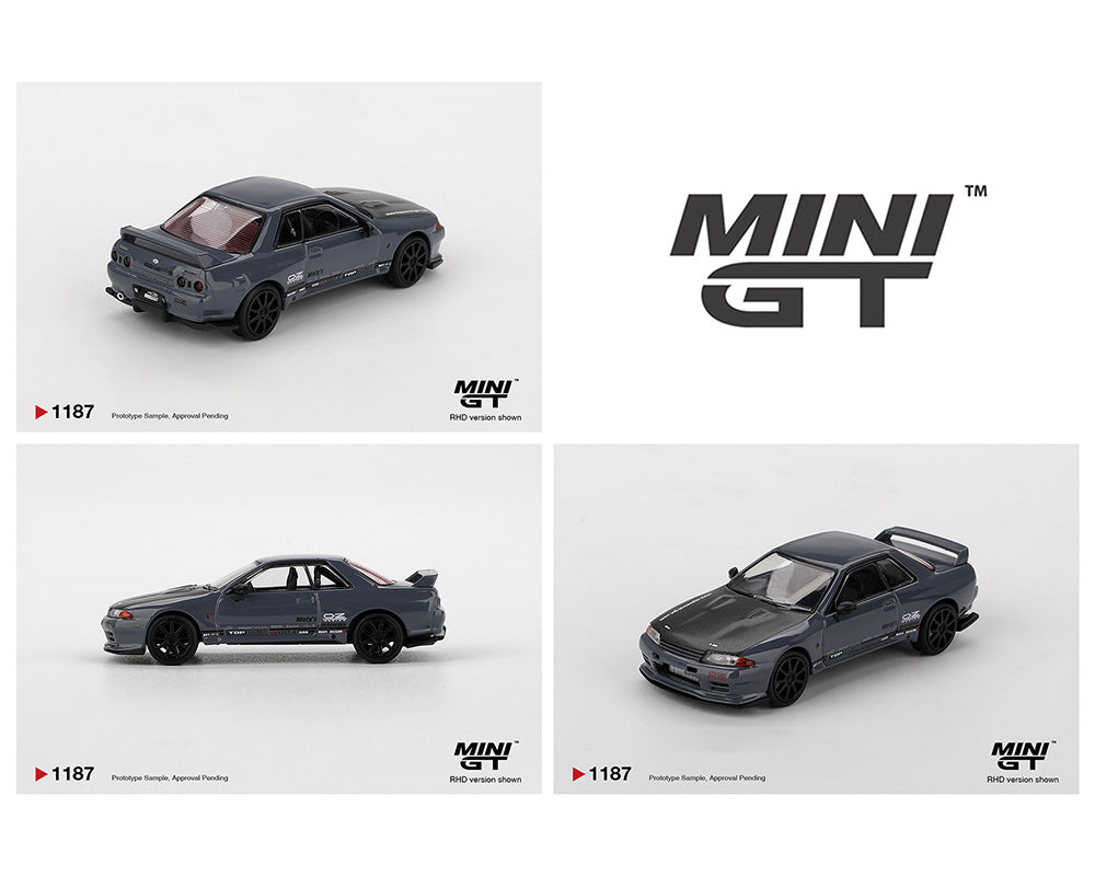 Three Mini GT Nissan Skyline GT-R Top Secret VR32 Stealth Grey 