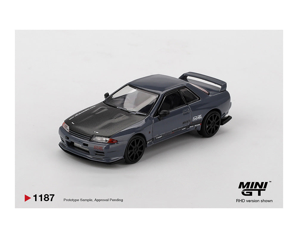 Mini GT Nissan Skyline GT-R Top Secret VR32 Stealth Grey in white background
