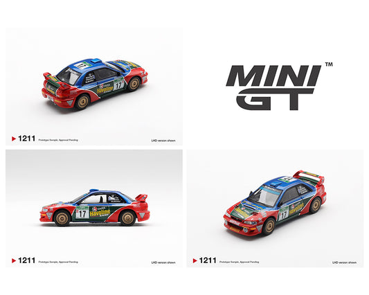 Model cars with 'MINI GT' branding on a white background