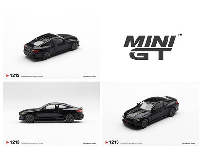 Three black model cars displayed with 'MINI GT' branding on a white background.