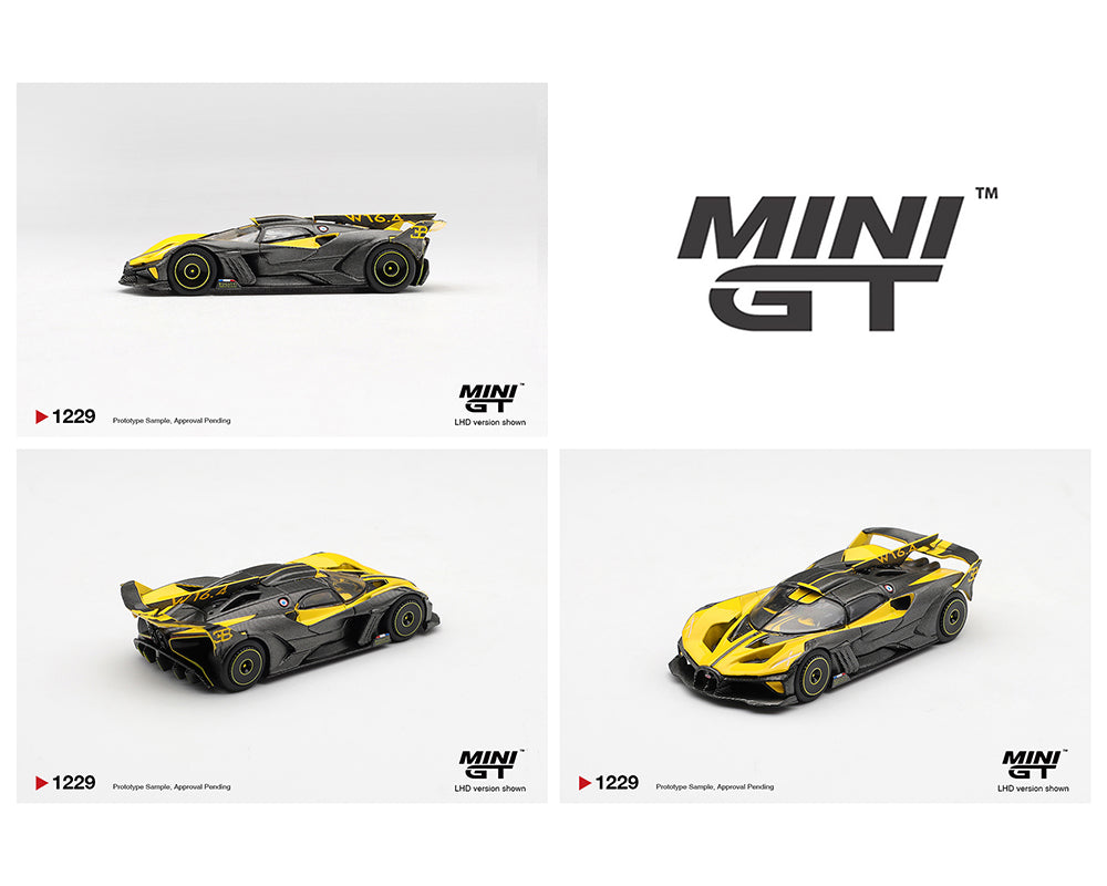 Mini GT 1:64 Bugatti Bolide – Yellow – Limited Edition MGT01229-BL
