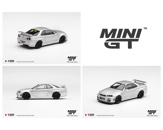 Model cars with 'MINI GT' branding on a white background