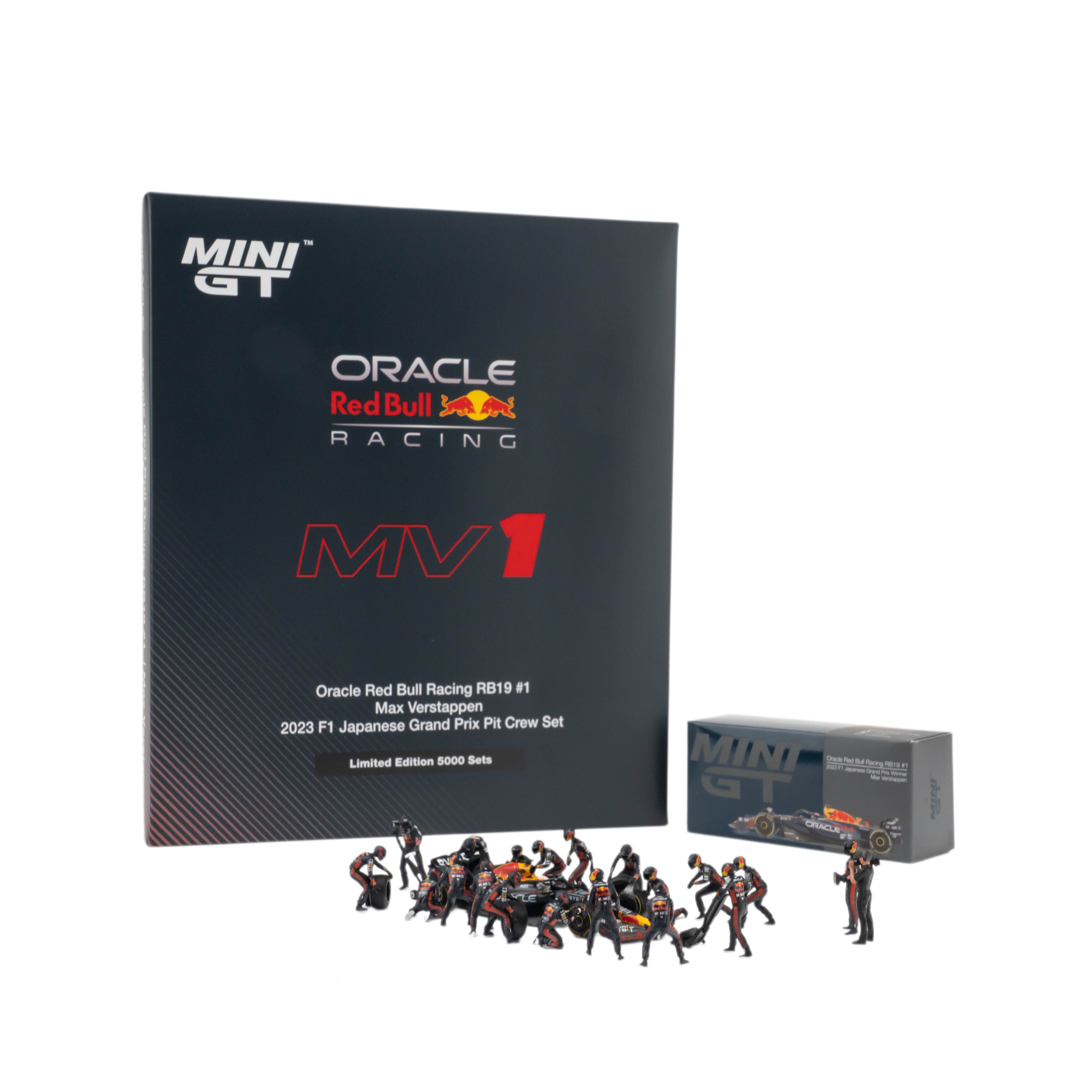 MINI GT Oracle Red Bull Racing ピットクルーセット Mini GT 1:64 Oracle Red Bull Racing RB19 #1 Max Verstappen 2023 F1