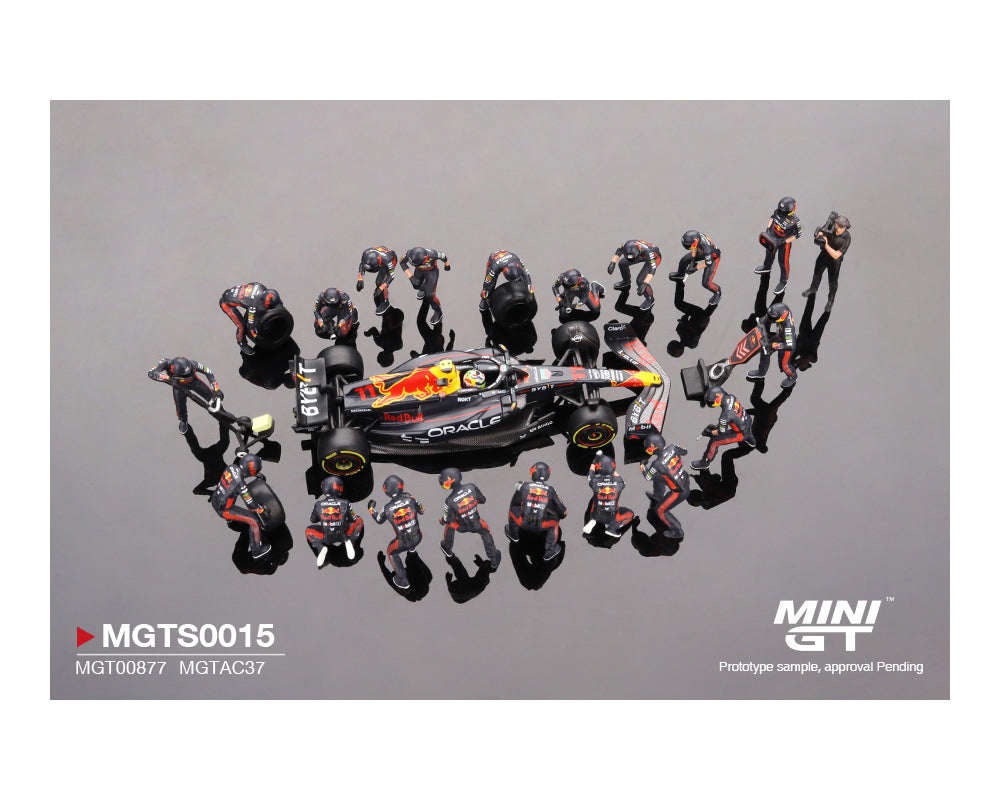 Mini GT 1:64 Oracle Red Bull Racing RB19 #11 Sergio Pérez 2023 F1 Japanese Grand Prix Pit Crew Set Limited Edition 5000 Sets (Preorder)