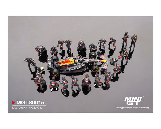 Mini GT 1:64 Oracle Red Bull Racing RB19 #11 Sergio Pérez 2023 F1 Japanese Grand Prix Pit Crew Set Limited Edition 5000 Sets (Preorder)