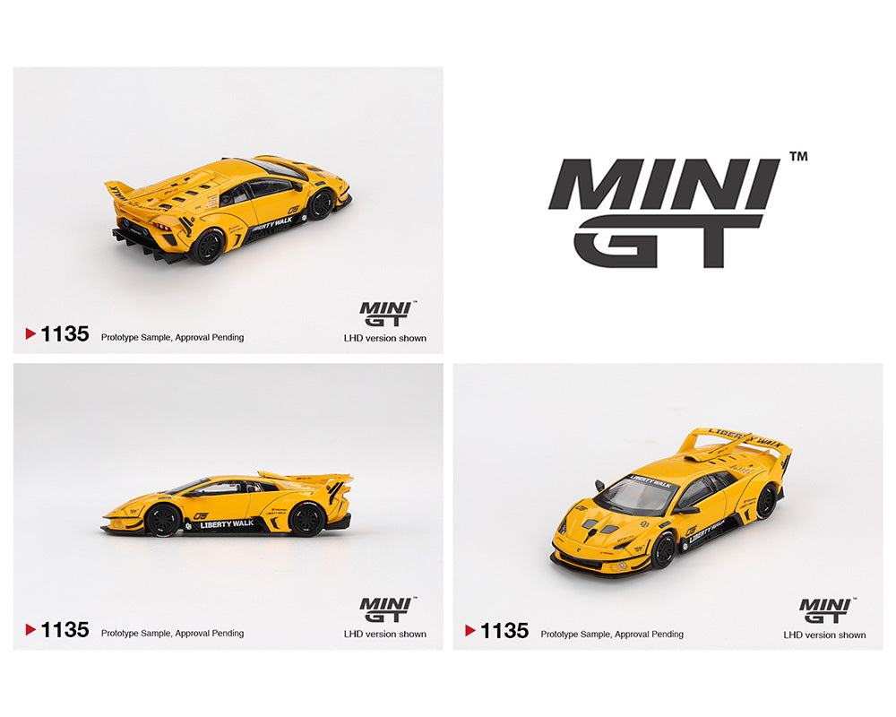 MiniGT 1/64 Lamborghini  LB-Silhouette WORKS MURCIELAGO GT Evo – Yellow MGT01135-BL Diecast