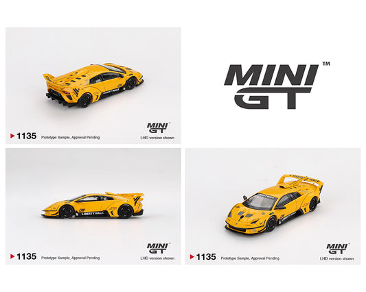 MiniGT 1/64 Lamborghini  LB-Silhouette WORKS MURCIELAGO GT Evo – Yellow MGT01135-BL Diecast