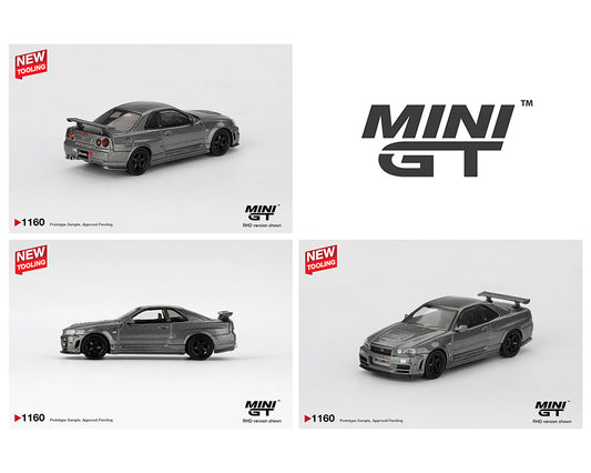 Mini GT 1:64 Nissan Skyline GT-R Dark Metal Gray (NISMO BNR34 CRS Version) MGT01160-BL