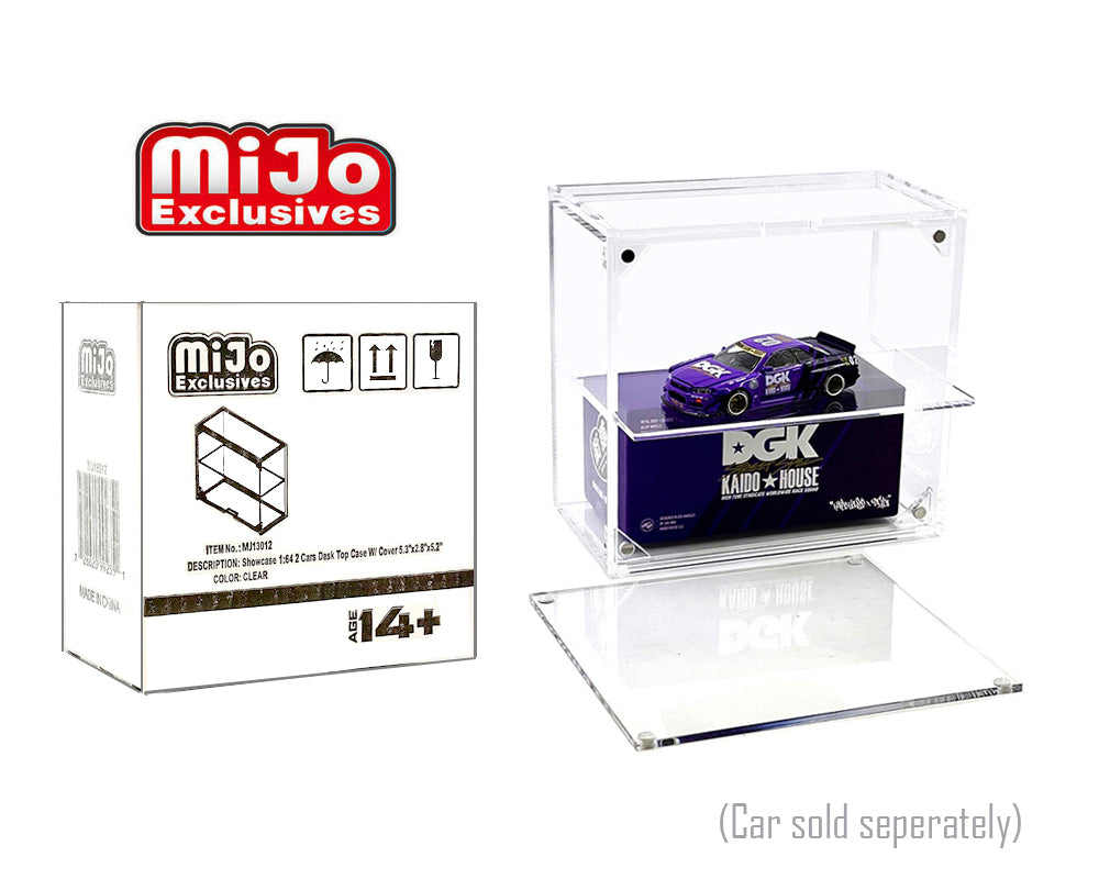Showcase 1:64 2 Cars Desk Top Collector Display Case (5″x2.5″x4.75″) MJ13012 (Preorder)