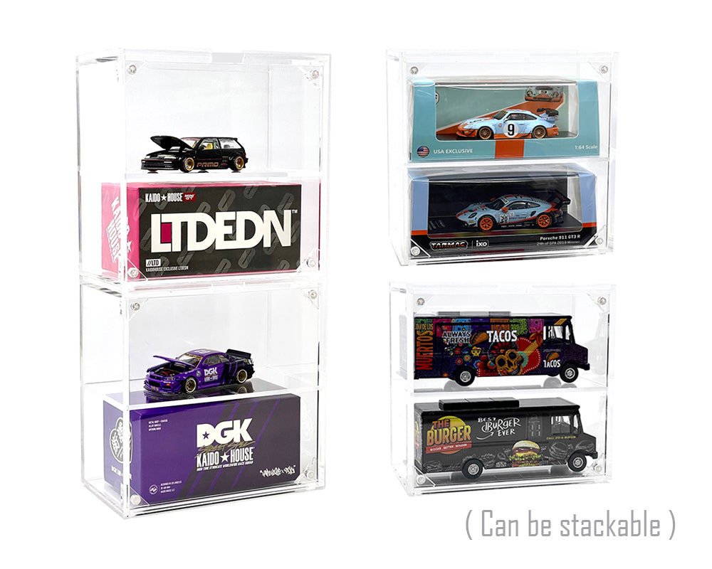 Showcase 1:64 2 Cars Desk Top Collector Display Case (5″x2.5″x4.75″) MJ13012 (Preorder)