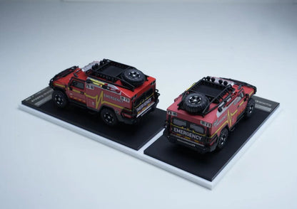 MK Miniatures 1:64 Hummer H2 Rescue Red