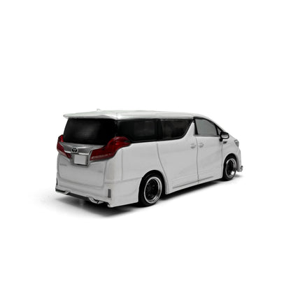 White minivan on a white background