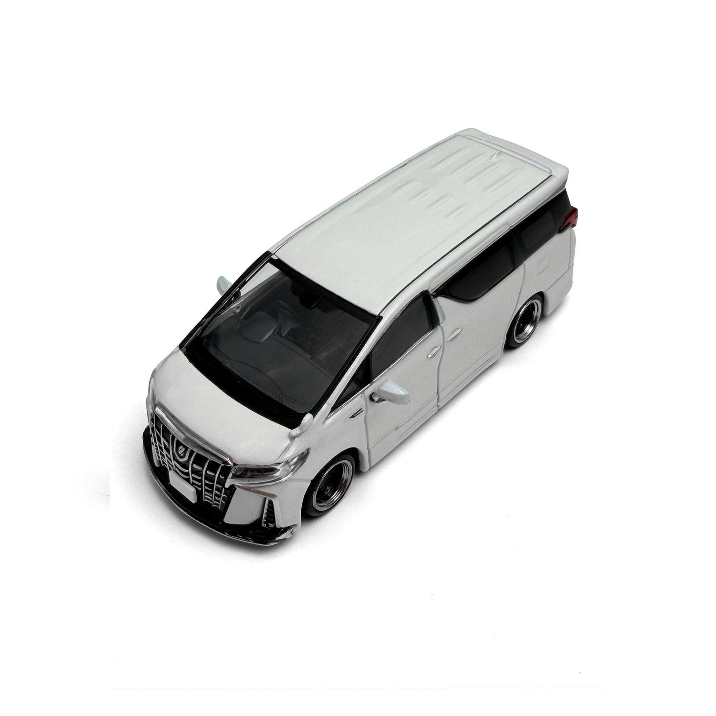 Model of a silver van on a white background