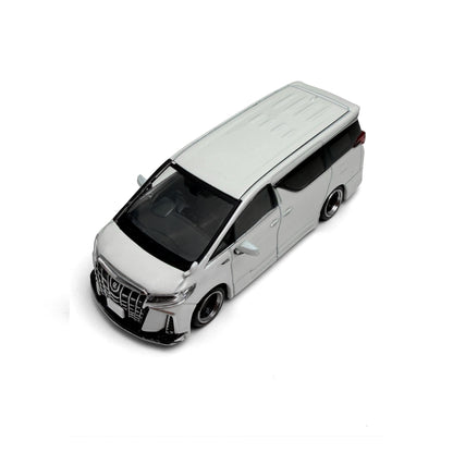 Model of a silver van on a white background